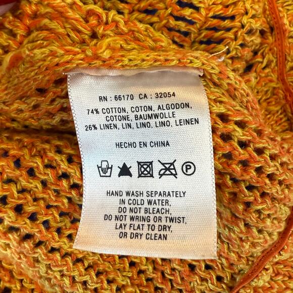 Edie Crochet Neck Sweater M Cottagecore Scandi Girl Coastal Boho - Picture 7 of 8